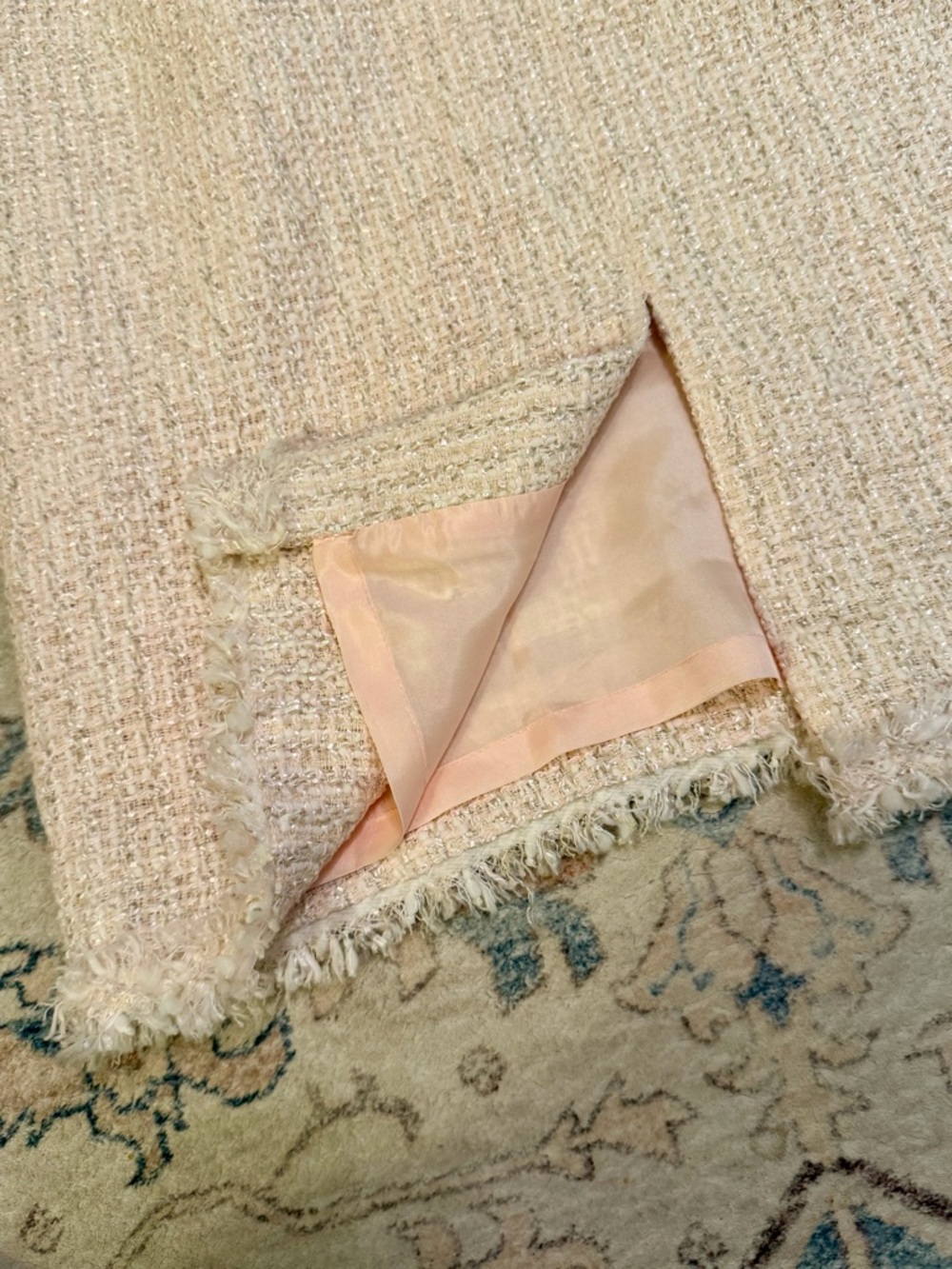 Tahari Blush Pink Tweed Pencil Skirt - Picture 6 of 8